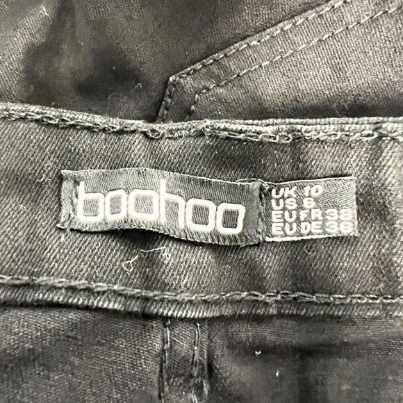 Boohoo Women’s High Rise Black Skinny Jeans Five Pocket Sz 6 - Picture 8 of 9